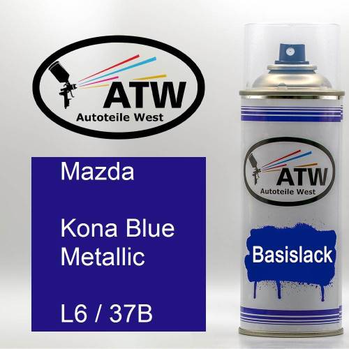 Mazda, Kona Blue Metallic, L6 / 37B: 400ml Sprühdose, von ATW Autoteile West.